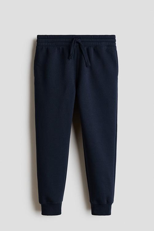 Brushed-inside joggers - navy blue