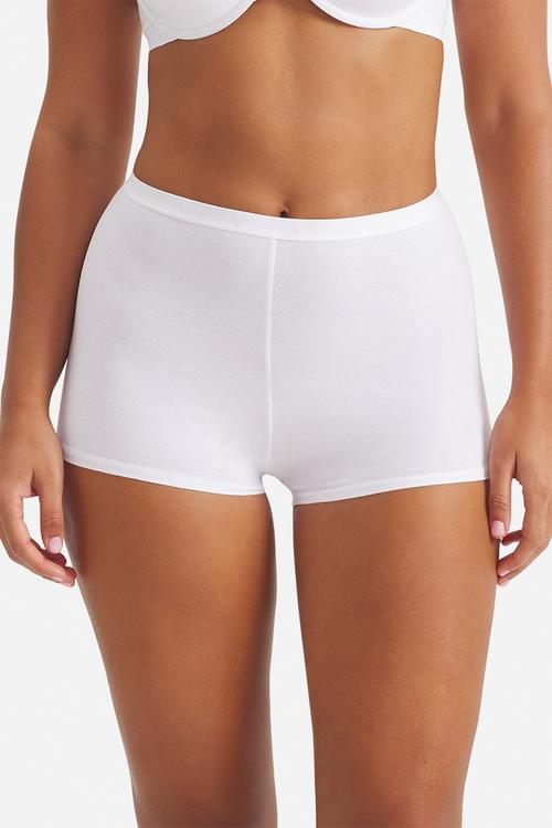 Knit plain short - white
