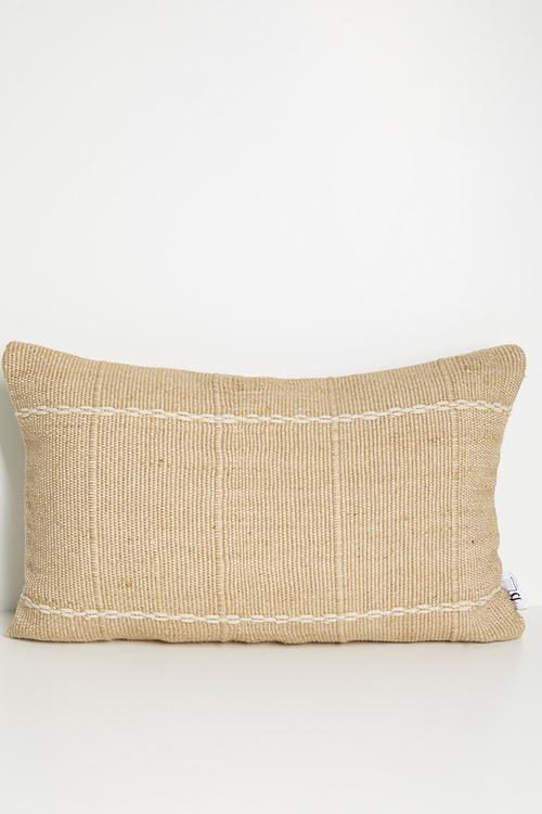Fin Jute & Cotton Woven Cushion Cover - Natural