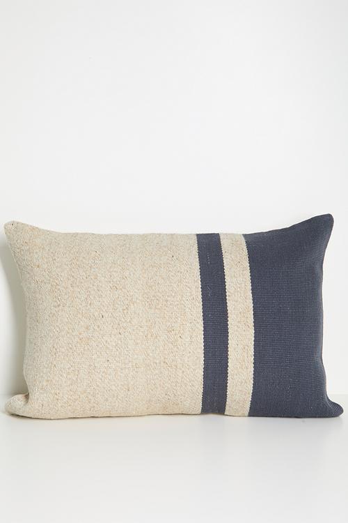 Woven Wool Cotton Blend Block Cushion Cover - neutral