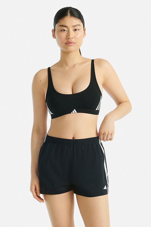 3 Stripes scoop bralette with removable cookies - black