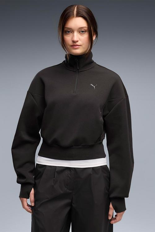 Pumatech Sense Balloon Sleeve Soft Touch Half-Zip Crew Dk - Puma Black
