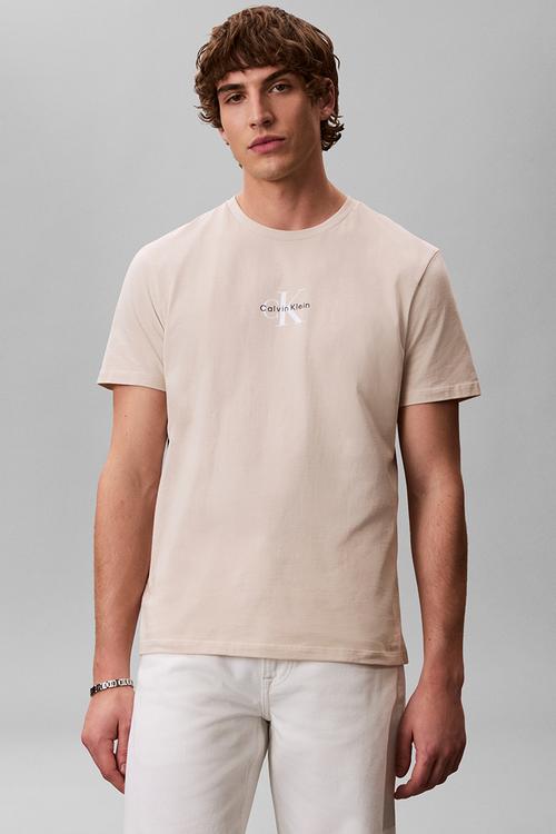 SS 30S MICRO MONOLOGO GRAPHIC TEE - Oatmeal