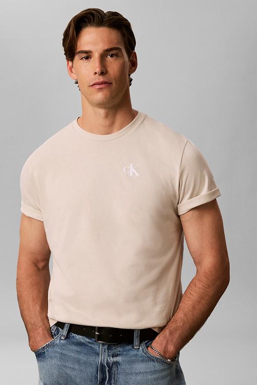 SS 30S CLASSIC BACK MONOLOGO TEE - Oatmeal