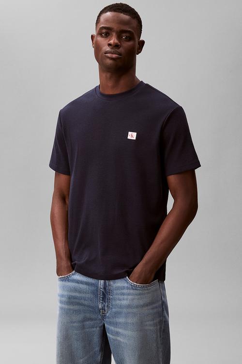 SS WAFFLE BADGE CREWNK TEE - Dark Sapphire