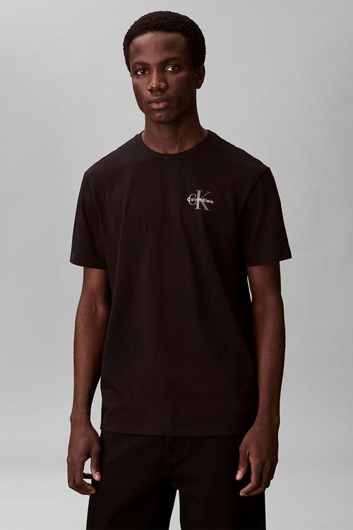 SS 30S JERSEY CLASSIC MICRO MONOLOGO TEE - Black