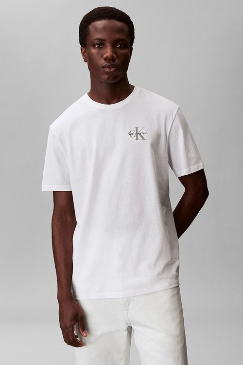 SS 30S JERSEY CLASSIC MICRO MONOLOGO TEE - Bright White