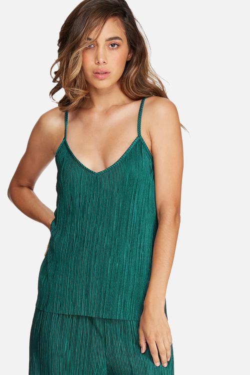 Plissé v-neck cami