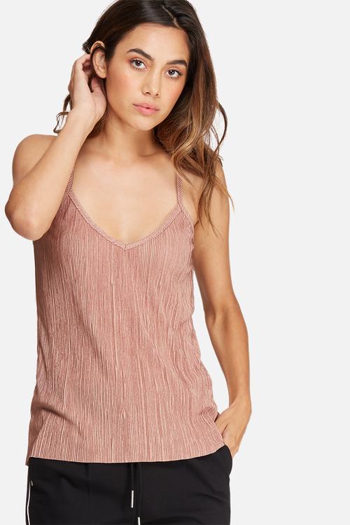 Plissé v-neck cami