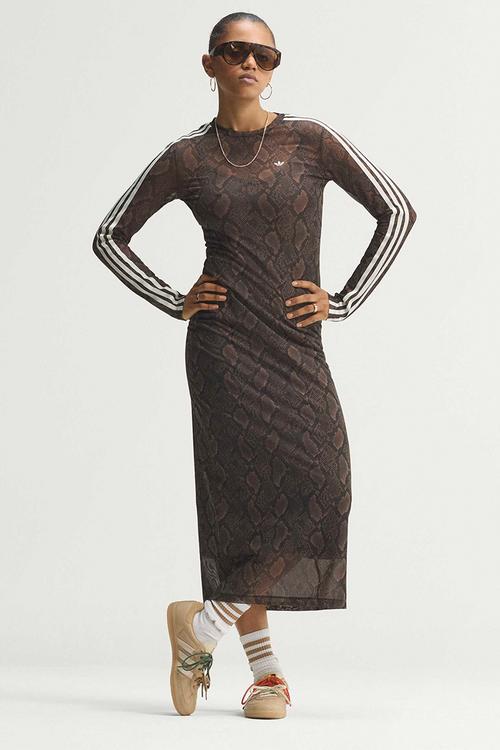 Snake Print Maxi Dress - Brown