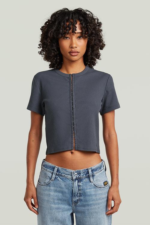 Hook & eye slim rib r t wmn - petrol
