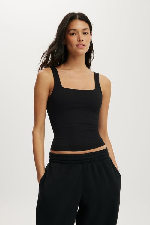Ultra Soft Square Neck Tank - Black