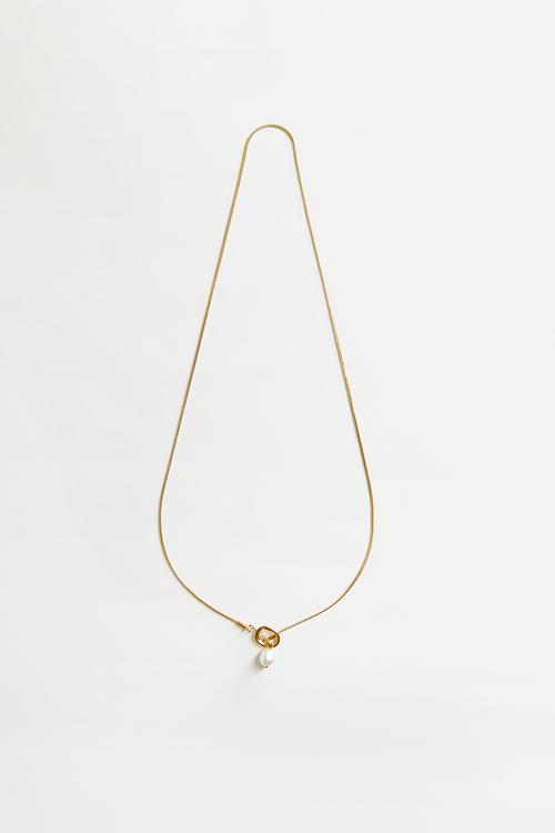Reverie Pearl Lariat Necklace-Gold