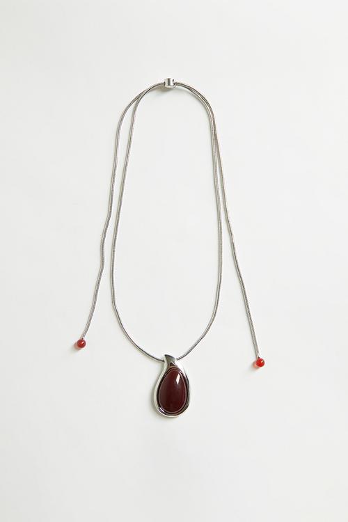 Romina Gemstone Pendant Necklace-Silver