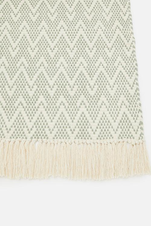 Santi Cotton Woven Geo Rug - Sage