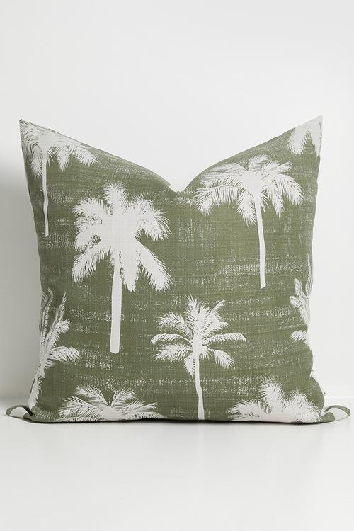 Palm Cushion Cover - Green