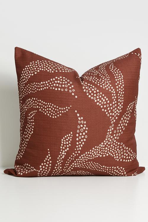 Leaf Cushion Cover - Rust