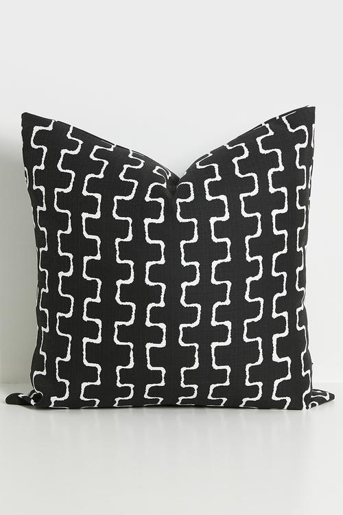 Retro Cushion Cover - Blk & White