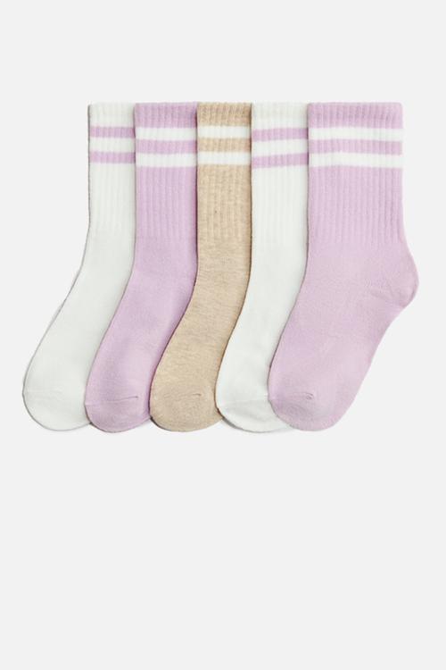 5-Pack socks - pink/beige marl