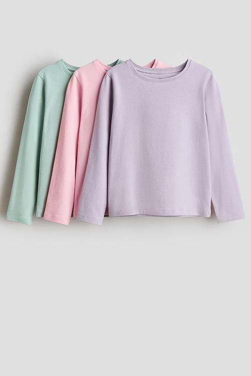 3-pack long-sleeved tops - light purple