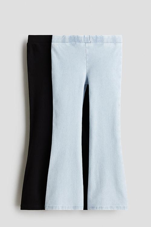 2-pack flared jeggings - light blue/black