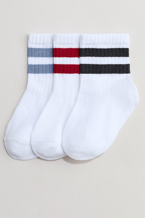 3-pack socks - white/striped
