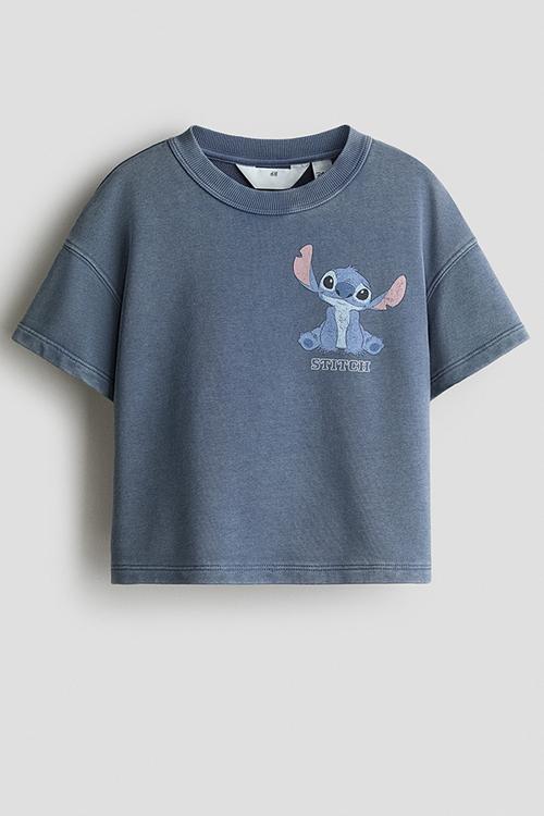 Printed T-shirt - dark blue/lilo & stitch