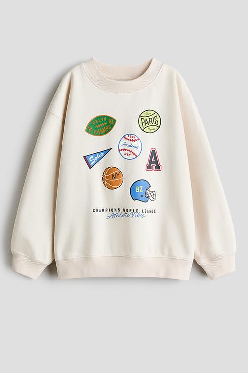 Printed sweatshirt - light beige/sports