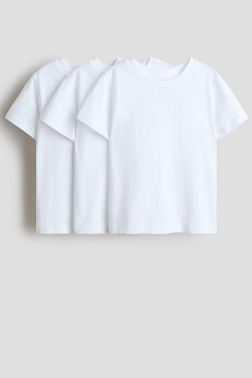 3-pack cotton t-shirts - white