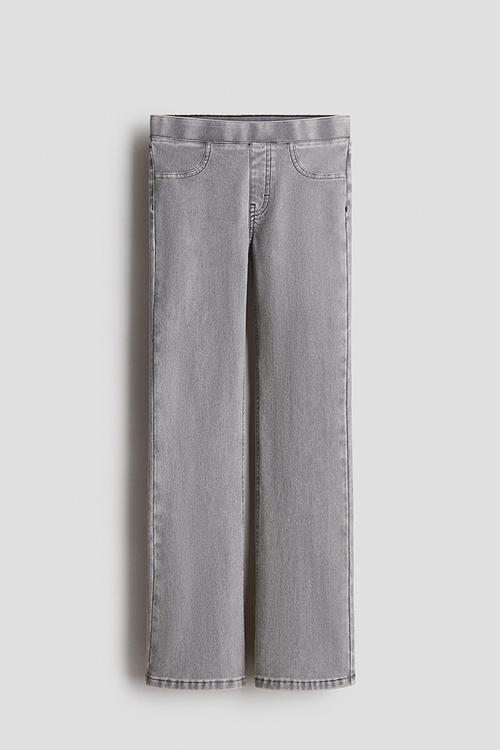 Denim-look flared jeggings - washed grey