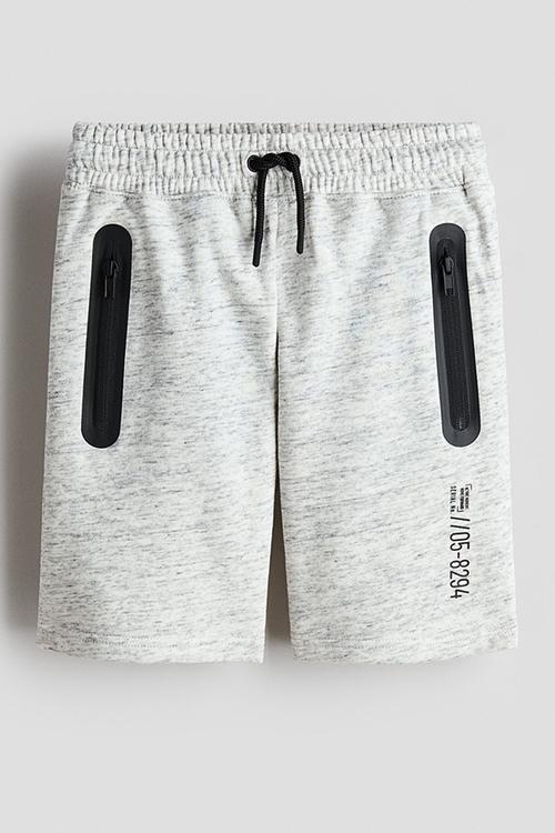 Knee-length sweatshorts - light grey marl