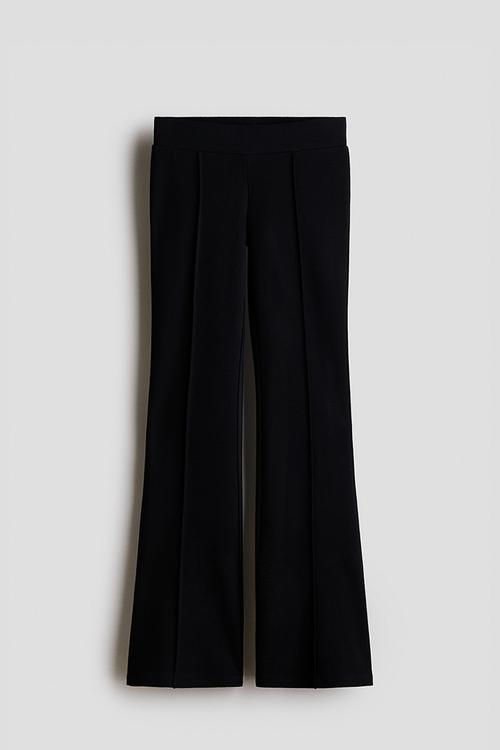 Flared jersey leggings - black