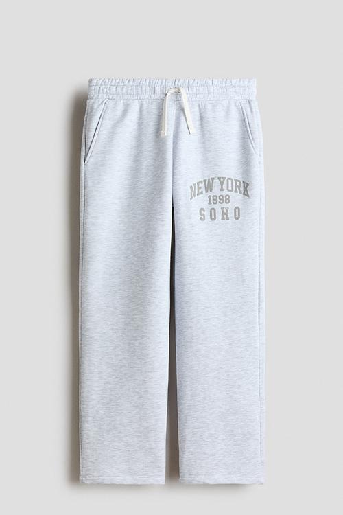 Printed joggers - light grey marl/new york