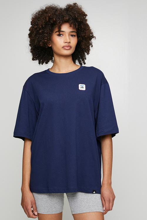 W Floral Loo T - Dark Blue