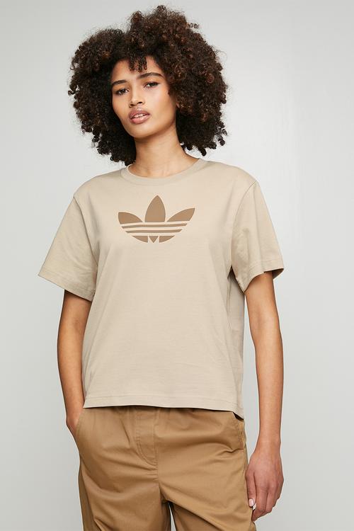 Trefoil Boxy T W - Khaki Three/Khaki Six