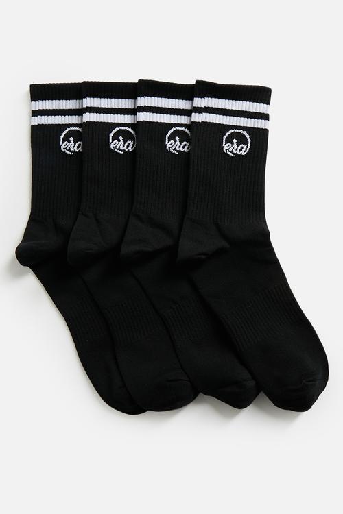 Era logo crew socks 4 Pack - black