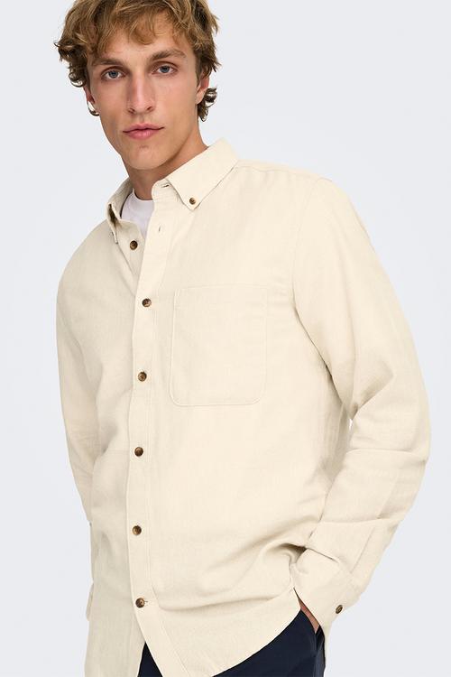 ONSGUDMUND Slim 1 Pocket Solid Shirt - Silver Lining