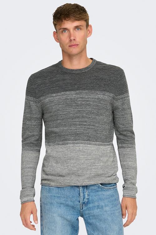 ONSFELIX Reg 12 Crew Knit - Grey