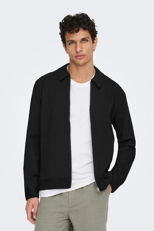 ONSJAKES 0339 Reg Zip Overshirt - Black