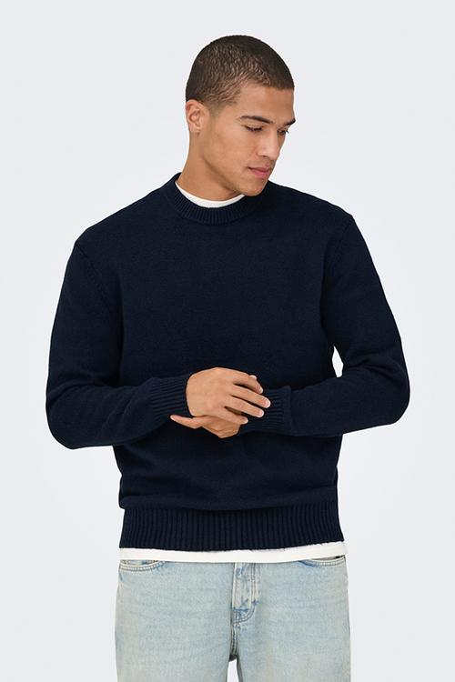 ONSJAMES Relaxed Fit Crew Knit - Dark Sapphire