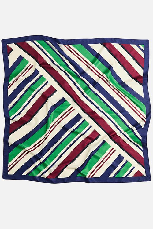Patterned scarf - dark blue/burgundy/green