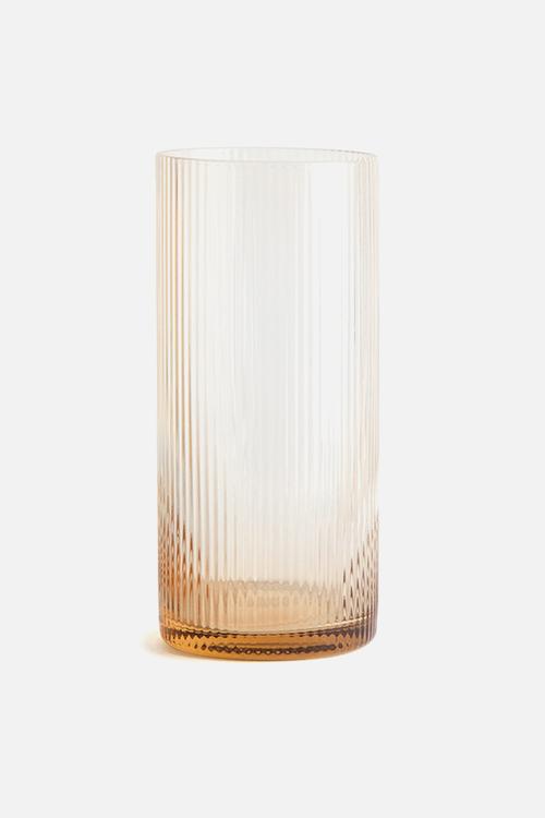 Fluted highball glass - beige