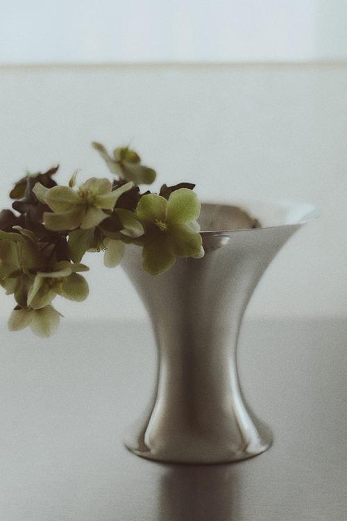 Stainless steel vase - silver-coloured
