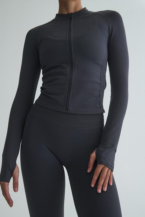 Seamless sports jacket with  drymove™ - grey