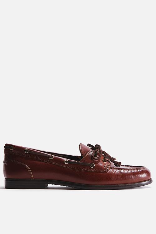 Leather deck shoes - dark brown