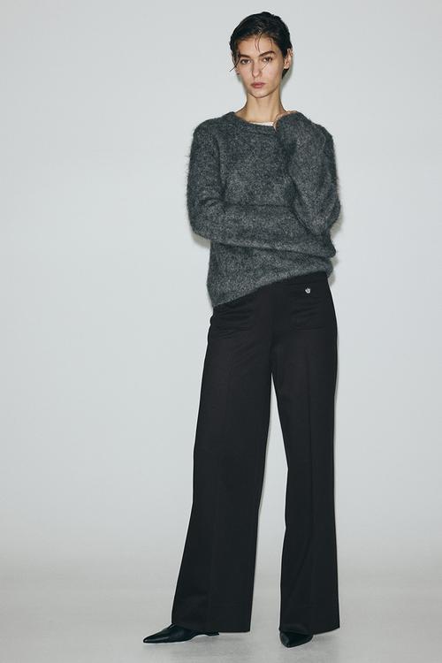 Straight-leg trousers - black