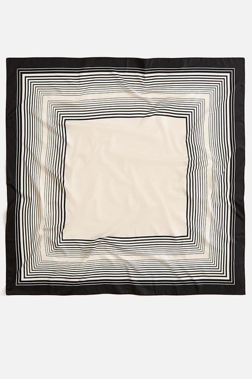 Patterned scarf - cream/border print