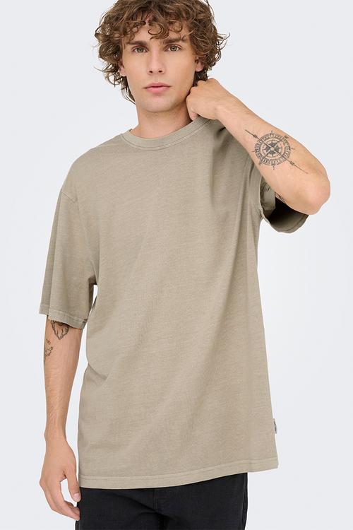ONSDISTRESS Relaxed Short Sleeve Tee - Beige