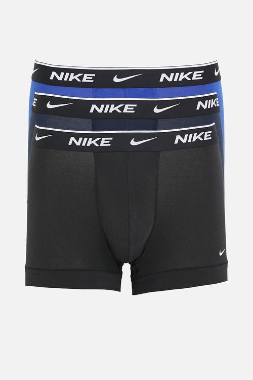 KE1008-Men's Dri-Fit Everyday Cotton Trunk 3 Pack - Obsidian/Game Royal/Black