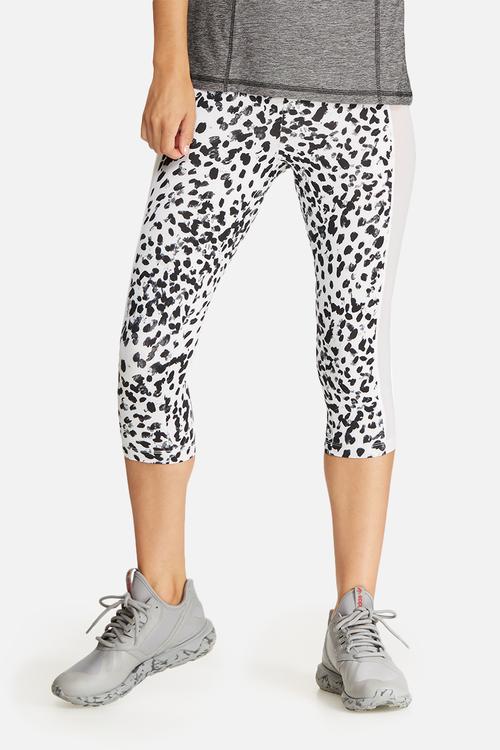 Leopard mesh insert legging